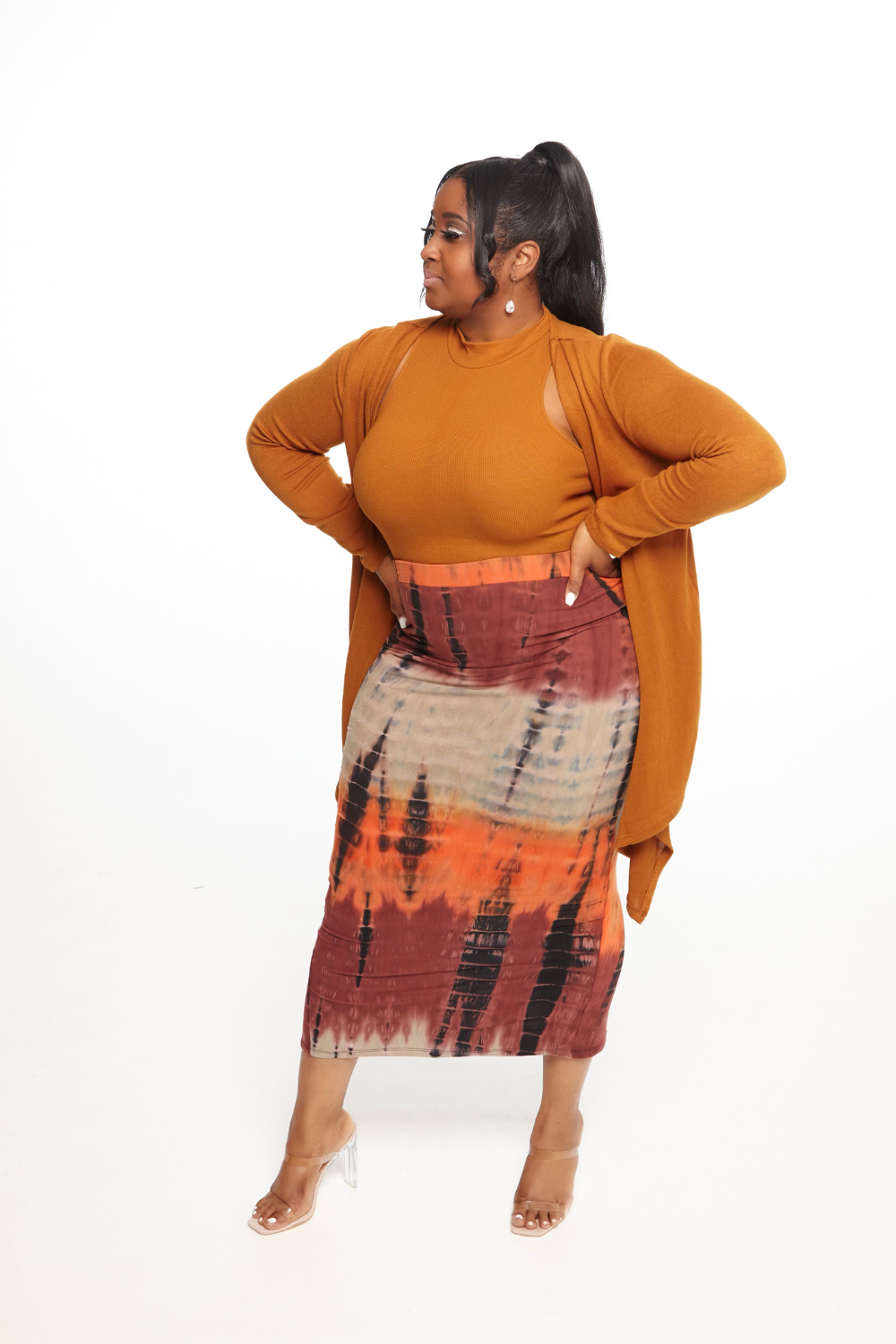 Cognac Cardigan Set