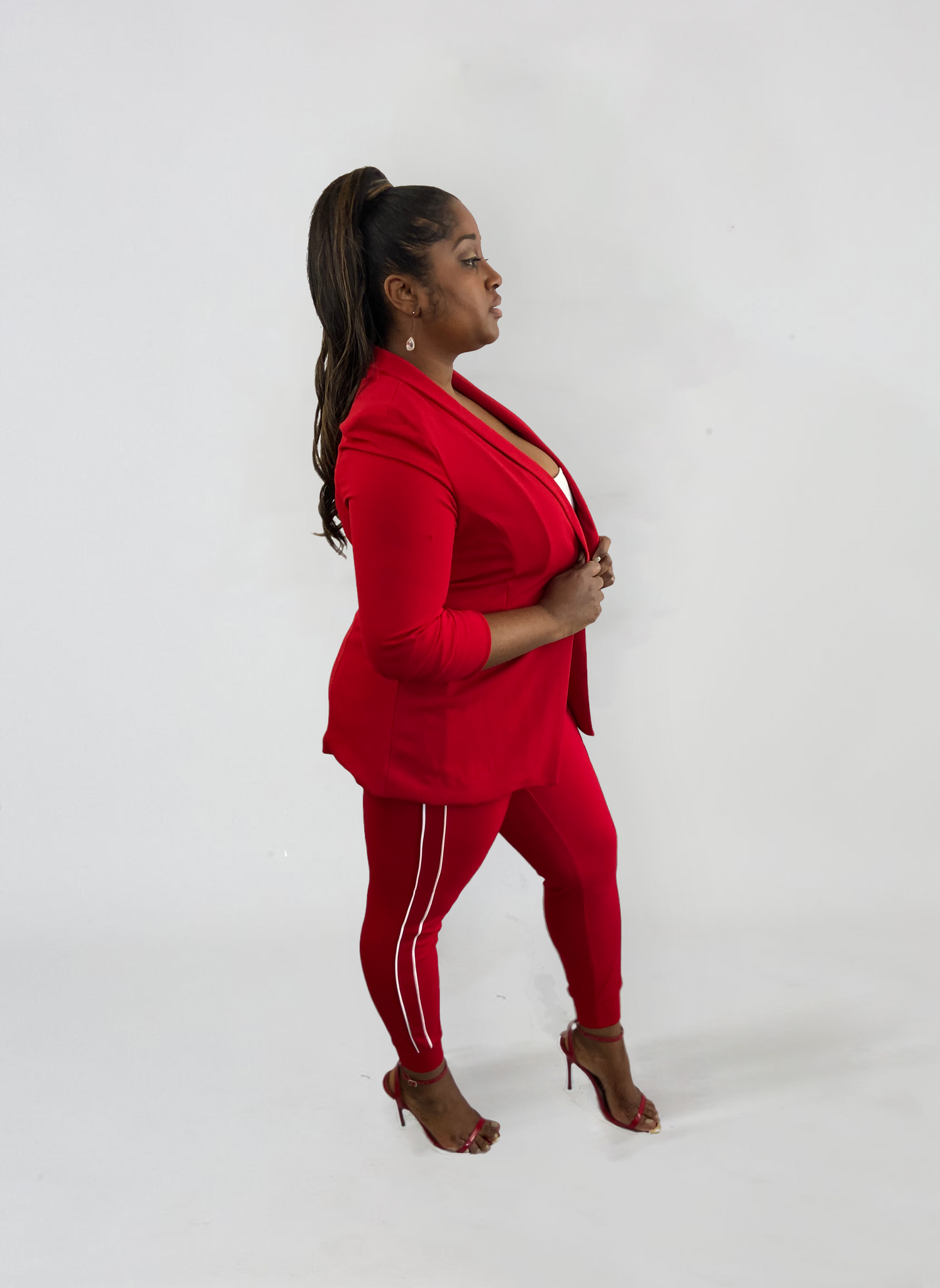 Red suit ; delta sigma theta ; delta girl; aoml; sporty suit